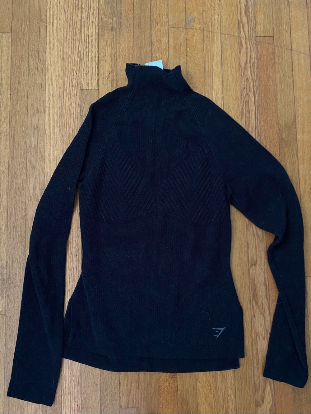 Gymshark Black Ribbed Mock Neck Sweater